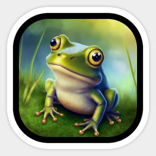 Happy Smiling Cute Frog Sticker